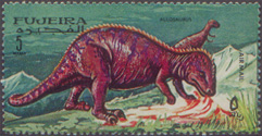 Fujeira 1968 Allosaurus stamp